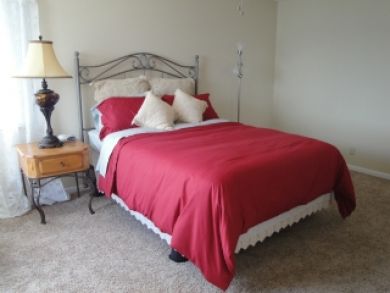 Master bedroom with queen bed